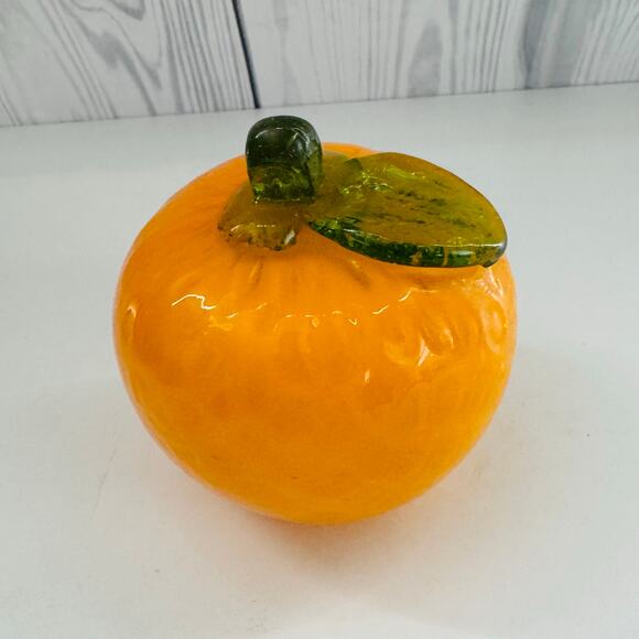 Vintage Murano Style Hand Blown Art Glass Set Of 5 Fruit And Vegetables - Picture 6 of 16